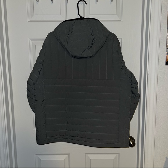 land's end gray puffer zip up jacket - Picture 3 of 5